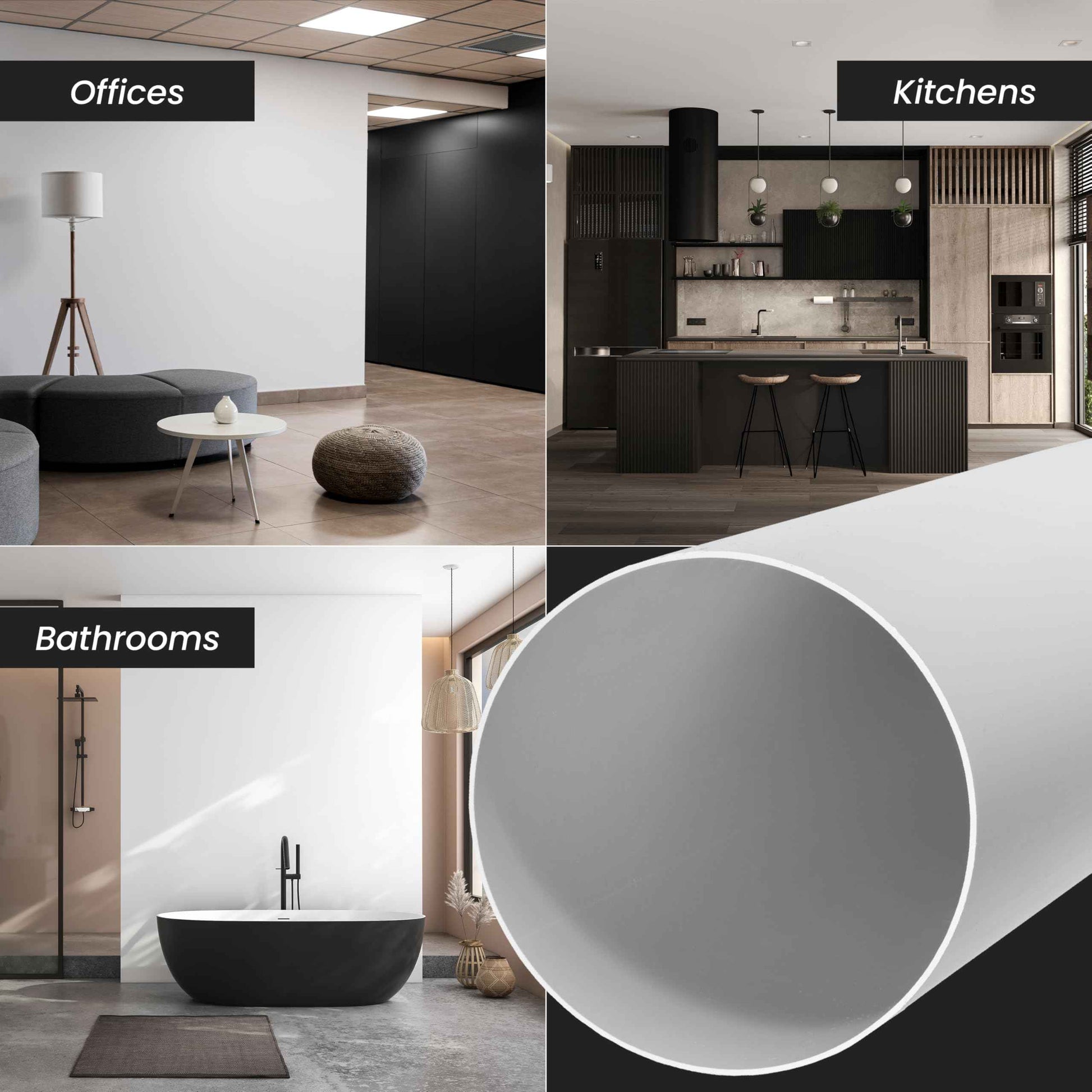 5" Inch Round Straight Plastic Ventilation Duct - 12" Inch Long Rigid Ducting Vent - Replacement Pipe, Extension, Fresh Air Circulation - Through-Wall Vent Duct, Straight Plastic Pipe for HVAC Ducting