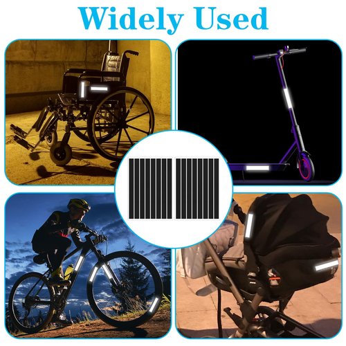 HJZHII 16PCS Black Reflective Tape, Motorcycle Helmet Decals Reflective Stickers for Helmet Motorcycle Helmets Stickers Night Visibility Safety Decal for Motorcycles Scooters Bike Helmets Stroller