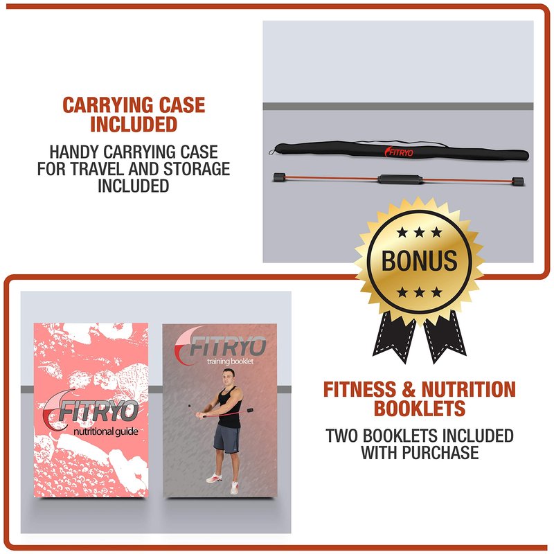 Fitryo Flex Fitness Body Bar for Physical Therapy & Rotator Cuff Relief - Shoulder Rehabilitation Tube for Baseball & Exercise Stick - Mobility Training Stick for Home Workout