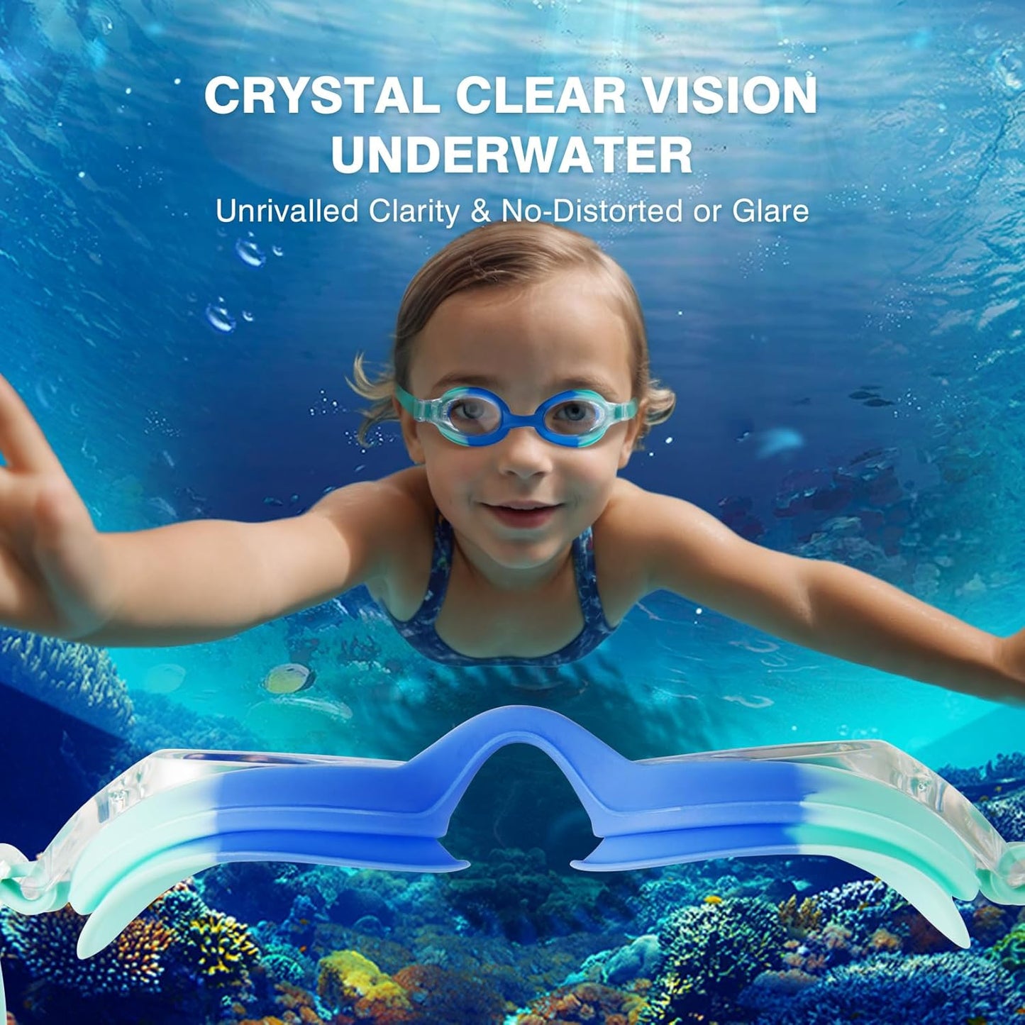 Skiennix Kids Swim Goggles - Anti-Fog UV Protection, Leak-Proof Design | 2 Pack for Ages 6-14