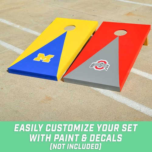 GoSports Cornhole Boards Set - 4 ft x 2 ft Regulation Size with Light Brown Finish & Carrying Case