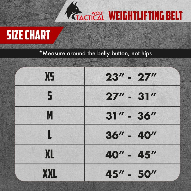 Wolf Tactical Men’s Weight Lifting Belt - Powerlifting, Deadlift, Squat Support, Black, L