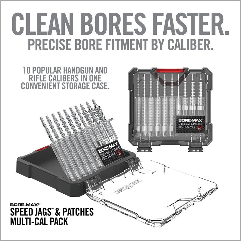 Real Avid Bore Max Speed Jags and Patches Multi Cal Pack – 10 Jags and 500 Patches for Faster Bore Cleaning with Deeper Surface Contact and Long Lasting Nickel Plated Fit for Handgun & Rifle Calibers
