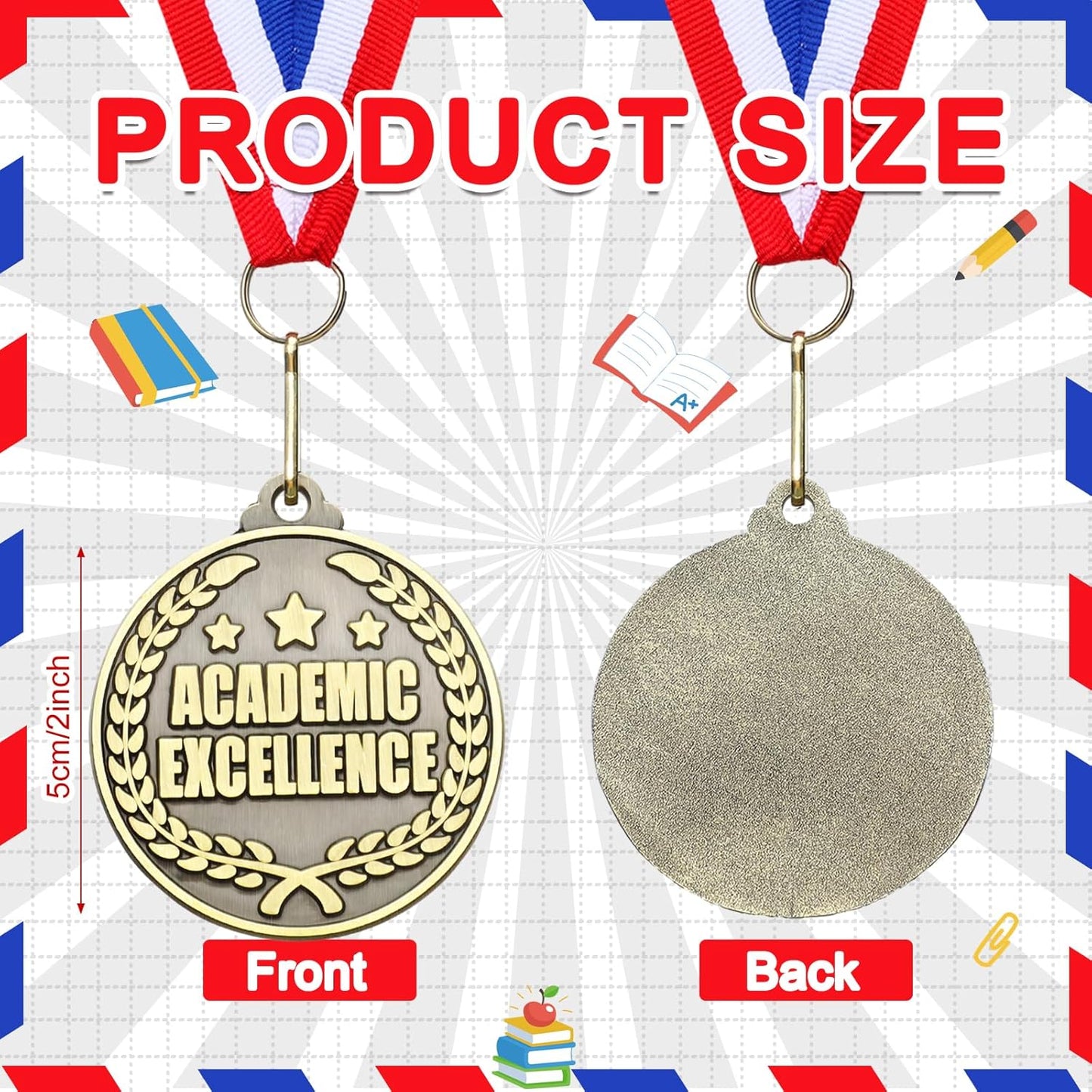 Quelay 30 Pcs Gold Medals - 2'' Award Trophies for Adults | Perfect for Competitions & Graduation Parties