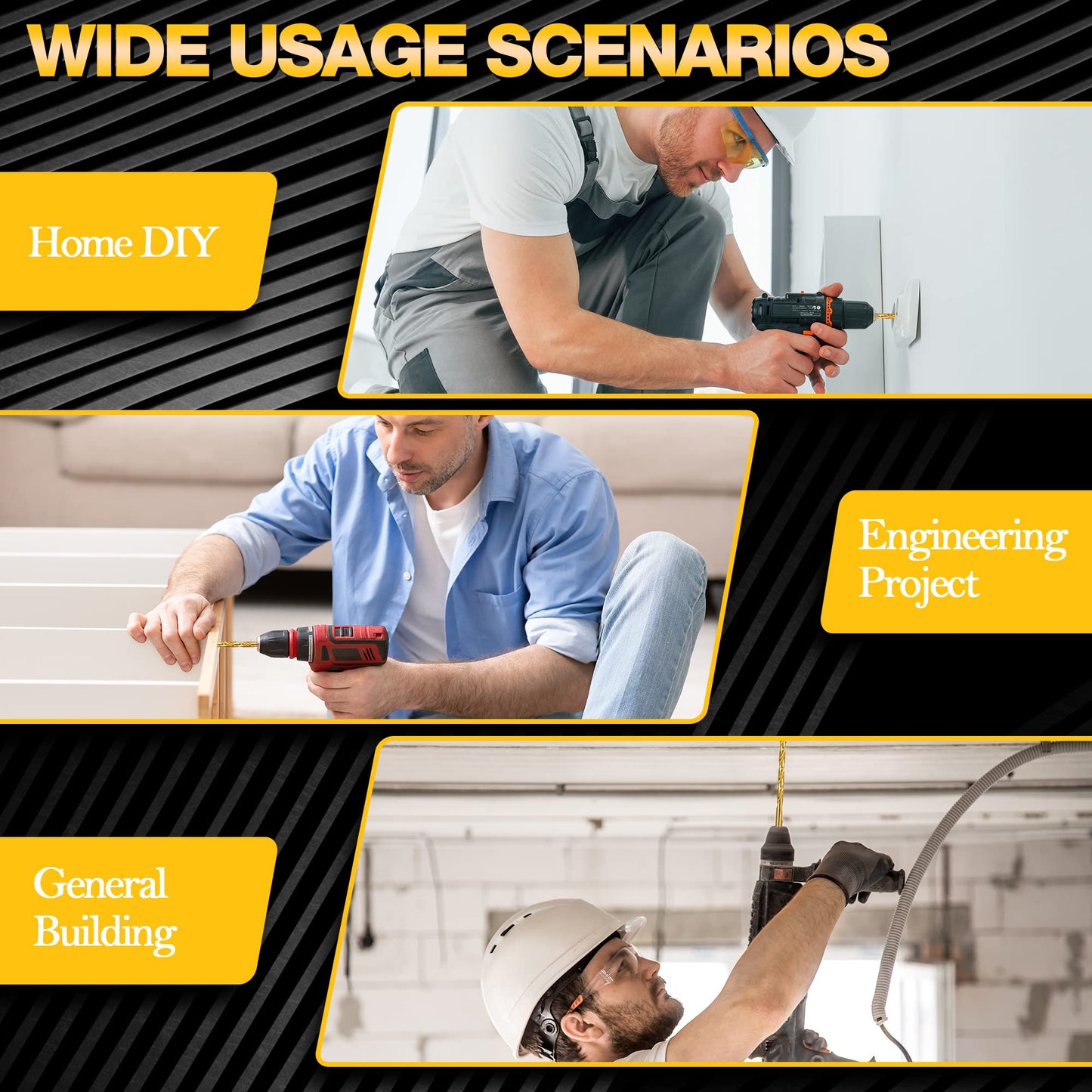 1/8" Titanium Drill Bits, HSS Metal Jobber Length Twist Drill Bits, 135° Split Point, Suitable for Drilling in Metal, Plastic, Wood, Pack of 20pcs, BECOLLO…