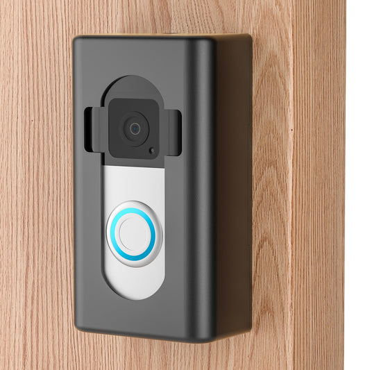 Adhesive Video Doorbell Mount,AHBTEYM Mount No Drill Bracket Holder Accessories for Apartment Home Rentals Compatible with Ring Video Doorbell 4/3/3 Plus/2/1/2021/2023/2024 Release(Black)