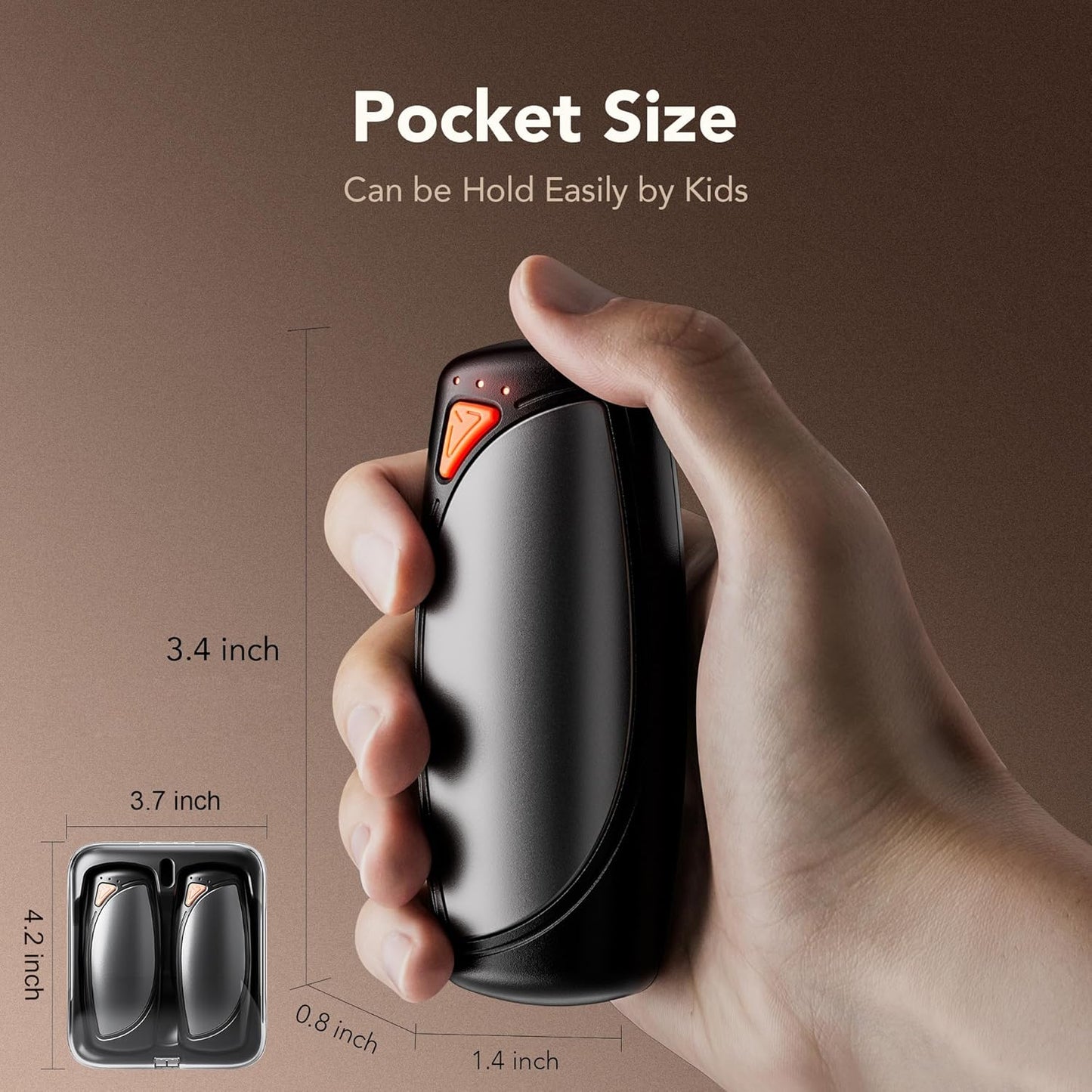 Skiennix Rechargeable Hand Warmers - Double-Sided Heating with AI Charging Case | 14000mAh Battery Life