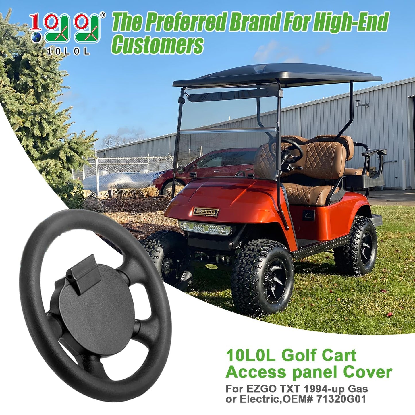 10L0L Golf Cart 13 inch Steering Wheel for EZGO TXT, RXV, Medalist, Shuttle, Workhorse, Cushman, Replaces OEM# 71948-G01 602979