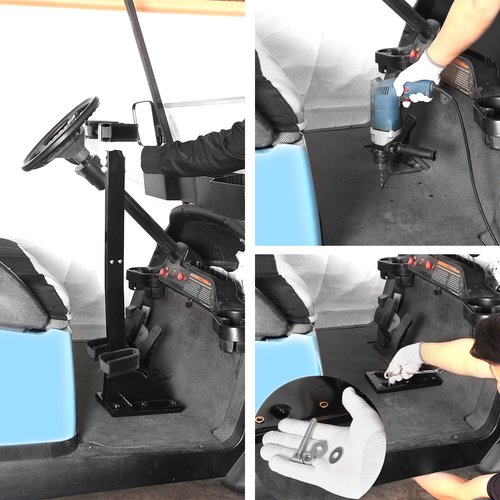 10L0L Golf Cart Gun Rack,Stand Up Gun Holder,Adjustable Guns Mount for Yamaha Club Car EZGO Golf Cart/UTV/ATV