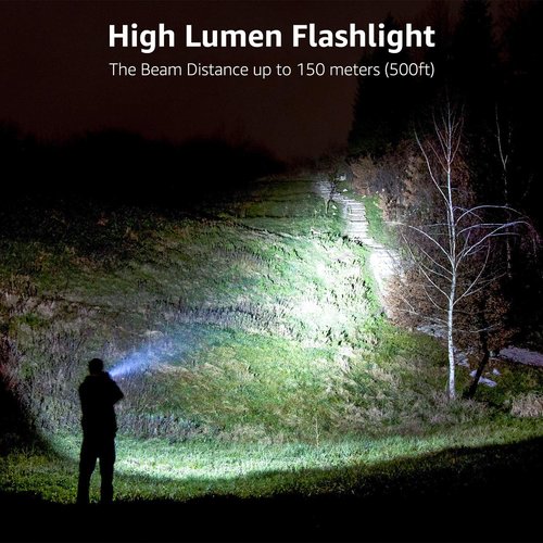 Lighting EVER LED Flashlight - High Lumens, Waterproof & Adjustable Focus | Tactical Camping Light with AAA Batteries