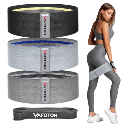 VAFOTON Booty Exercise Strap,Resistance Band Set for Women and Men,Home Gym Accessories,Non Slip Elastic Fabric Loop Equipment for Legs/Butt Training,Set of 4