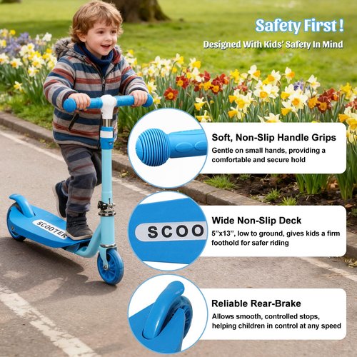Kick Scooter for Kids 4-6 6-8, 2 Light Up Wheels, Heavy Duty Scooter with 3 Height Adjustable Handlebars, Rear Break, Widen Anti-Slip Deck, Max Load 110 Lbs for Boys Girls Age 4-8, 4.7Lbs Lightweight