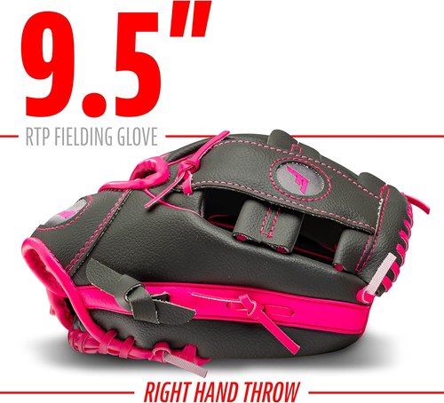 Franklin Sports Kids Baseball Gloves - RTP Youth Teeball Glove + Ball Set - Boys + Girls Teeball Mitt - 9.5"