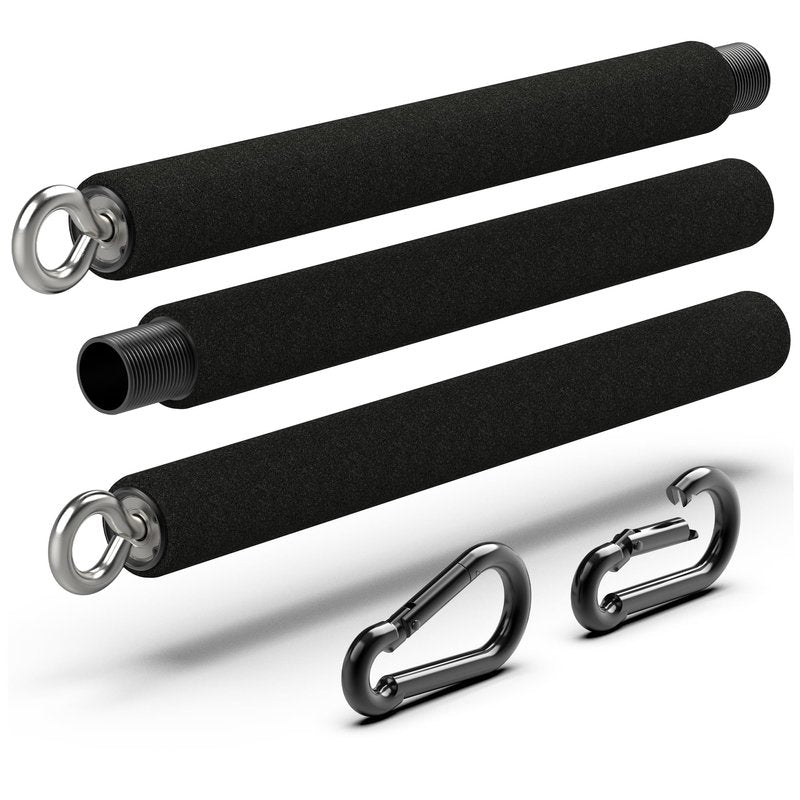 Tribe Lifting Resistance Band Bar - Portable Steel Workout Bar for Resistance Bands - Adjustable 38 to 26 Inch - Straight Bar Attachment for Cable Machine and Home Gym Exercises