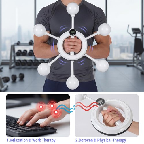 360° Hand Crank Arm & Forearm Trainer with Smart Counter, 3 Modes (Reps/Calories/Time) | Full-Body Toning Equipment for Chest, Shoulders, Arms | Home & Gym Workout for Men & Women (2 Pack)