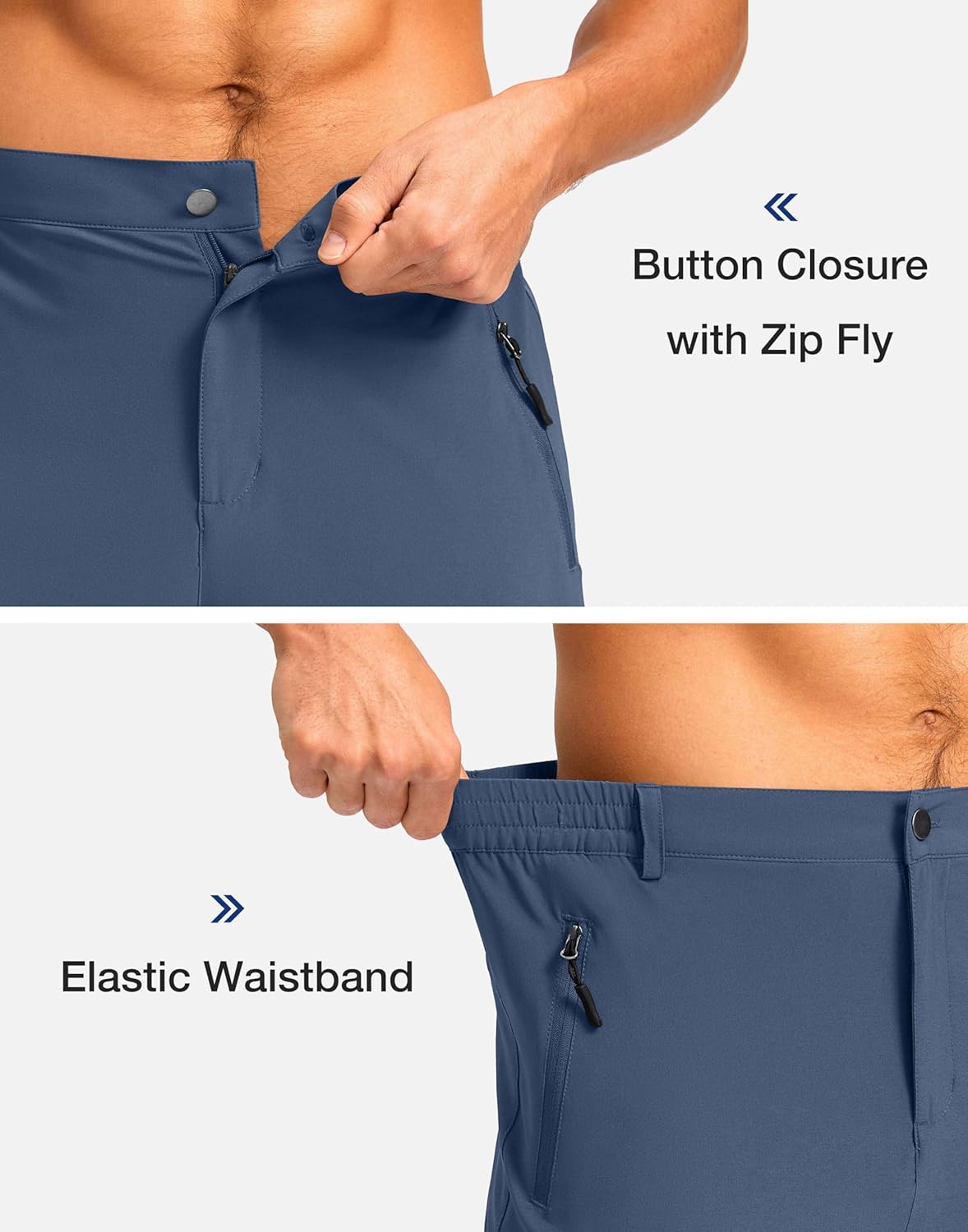 Pudolla Men's Hiking Cargo Shorts - Lightweight Outdoor Shorts with 5 Zipper Pockets | Available in 9"/7"/11" Sizes