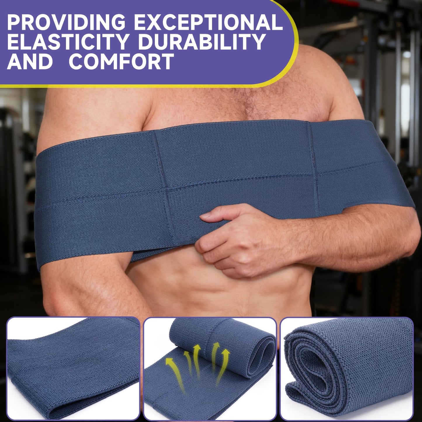 FAMJOALE Bench Press Band Sling, Power Weight Lifting Slingshot Blaster for Men and Women, Push Up Exercise Bench Gym Workout Equipment for Elbow Fitness, Chest Builder, Powerlifting, Blue