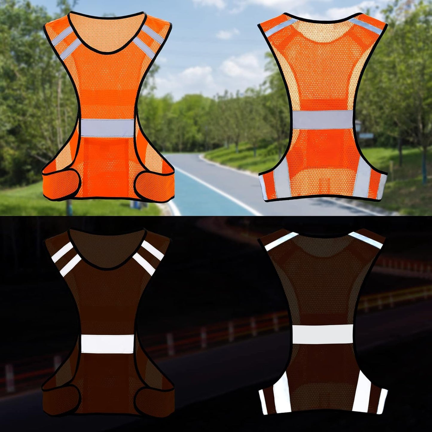 TCCFCCT Reflective Running Vest - High Visibility Gear with Large Pocket for Safety & Comfort