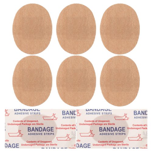 Healvian 50pcs Flexible Fabric Bandages,Adhesive Oval Bandages,Oval Flexible Adhesive,Breathable Knuckle Stickers Patch Bulk for Family Wounds Protection Care, with Non-Stick Pad