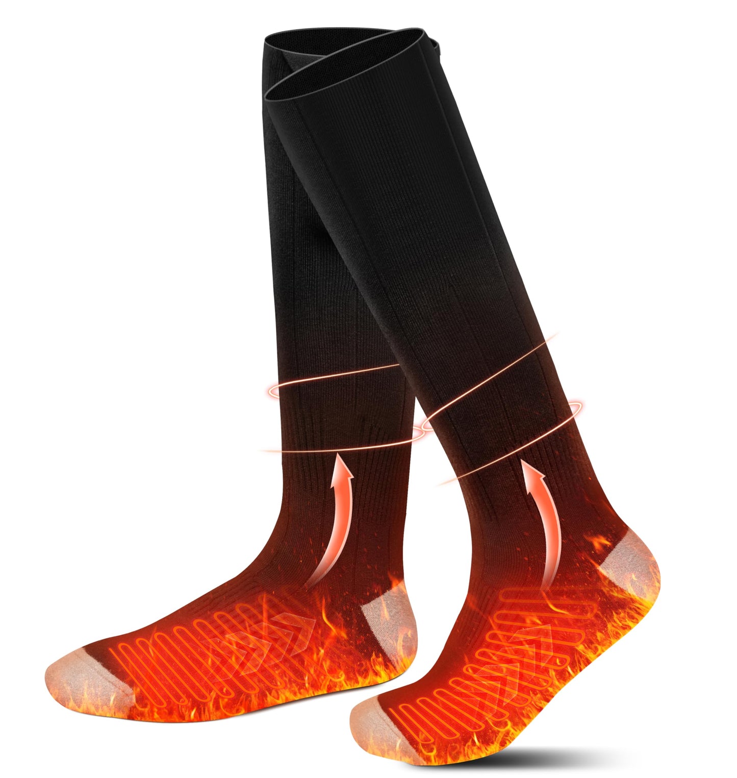 Heated Socks for Men Women, Electric Thermal Socks with DC3.5 Plug & 5V Input (Battery Not Included), Ideal for Hiking, Hunting, Skiing & Cold Weather Outdoor Gear