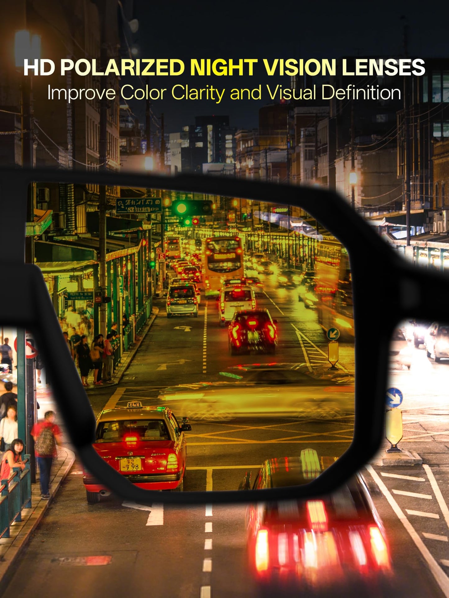 SCVCN Night Vision Driving Glasses Anti Glare Polarized Yellow Lens Women Men Goggles Sport Sunglass Bicycle MTB Running Cycling Mountain Bike Biking BMX Fishing Running 501
