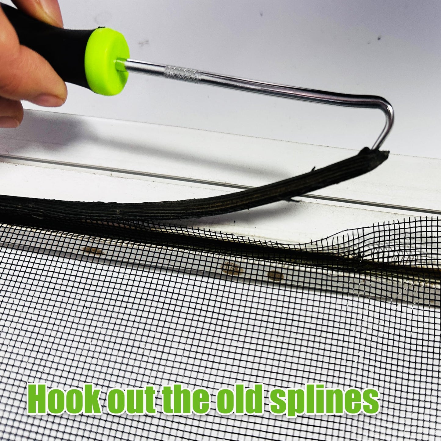 Moyios Window Screen Spline 0.137in*100ft Window Screen Repair Tool, Window Screen Retainer Spline, Black, Round