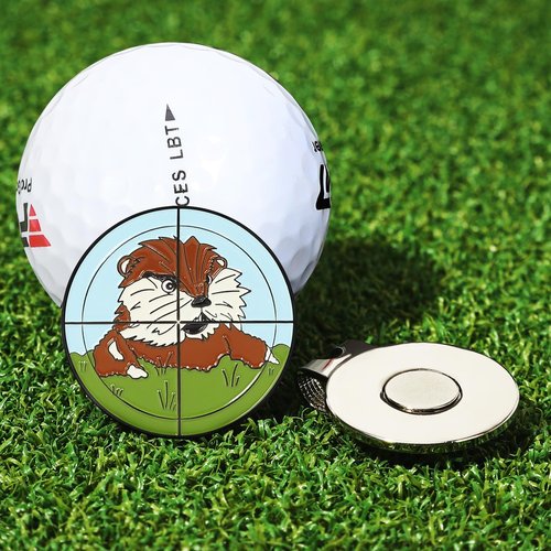 JIAOWEI Bushwood Enamel Golf Ball Marker with Magnetic Hat Clip - Funny Golf Accessories - Premium Gift for Golf Lovers - Gopher