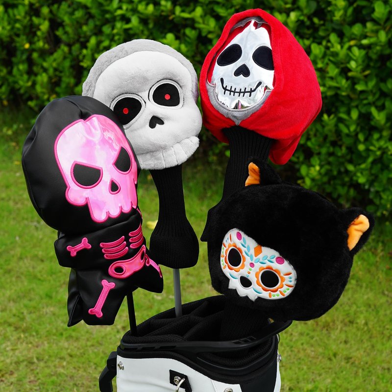Big Crazy Golf Club Head Cover Funny Golf Headcover, Plush Driver Headcover, Golf Head Covers Gift for Men Women,Soft Lining Golf Gift Birthday (Skull Ⅲ)