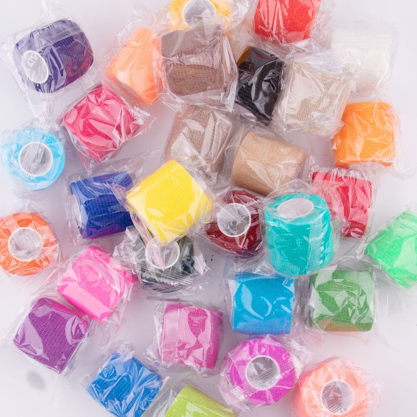 BQTQ 60 Rolls Self Adhesive Bandage Wrap 2 Inch Self Adherent Wrap Self Stick Bandages Wound Tape Stretch Bandage for Wrist Ankle Swelling Sprains(Rich Color)