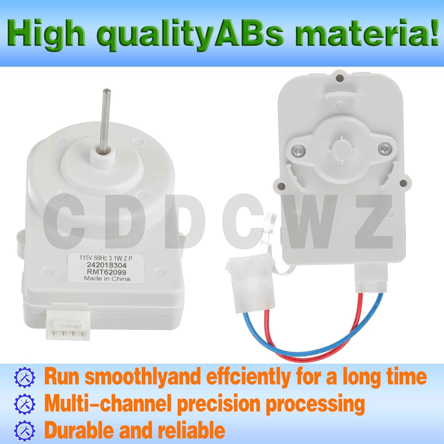 CDDCWZ (Upgraded) 242018304 242018301 Condenser Fan Motor fits for Electrolux Frigidaire, Replace 297279502 AP6891872 PS12728810 FFHS2622MBA