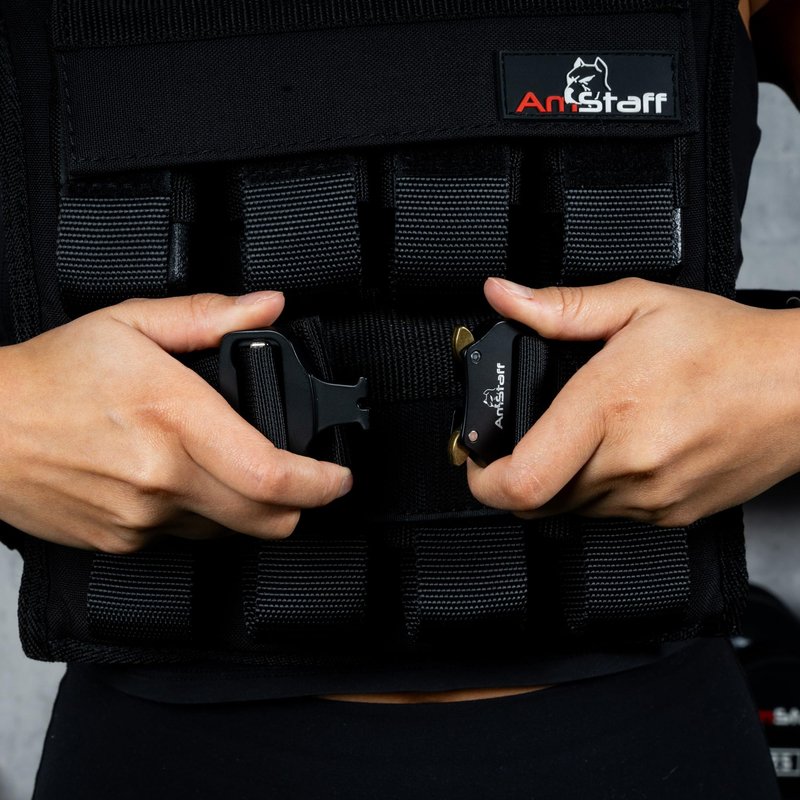 Amstaff Adjustable Weighted Vest with Iron Blocks - Weight Vests for Men & Women - Versatile Wearable Weighted Vest for Fitness Workouts, Strength and Endurance Training, Running, Crossfit (36 lbs)