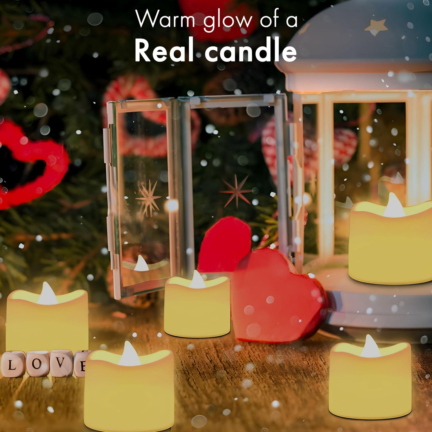 SR ESSENTIALS 12Pcs Flickering Flameless Tea Lights Candles Battery Operated, Fake Electric LED Tea Lights for Weddings, Parties, Halloween, Christmas Home Decor [Energy Class A] (Warm White)