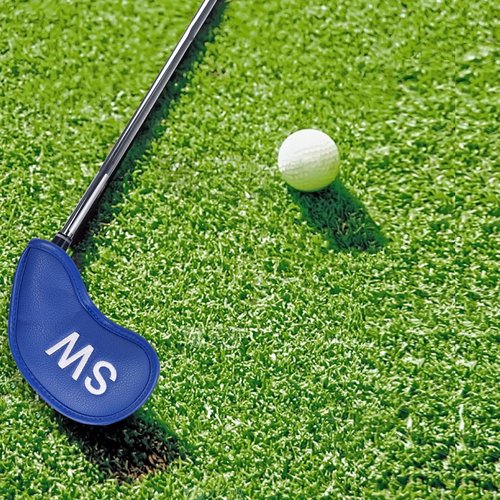 Andux 5Pack PU Golf Wedge Irons Club Head Covers NO. on Both Sides with Hook & Loop Closure MT/S20 （Blue）