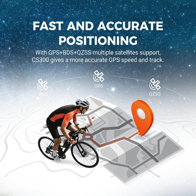 COOSPO CS300 GPS Bike Computer, Wireless Cycling Computer with 2.6 Auto-Backlight LCD Screen, Bluetooth5.0 ANT+ HR/S&C/Power Sensor Compatible, Bicycle GPS Computer for Road/Mountain Bike