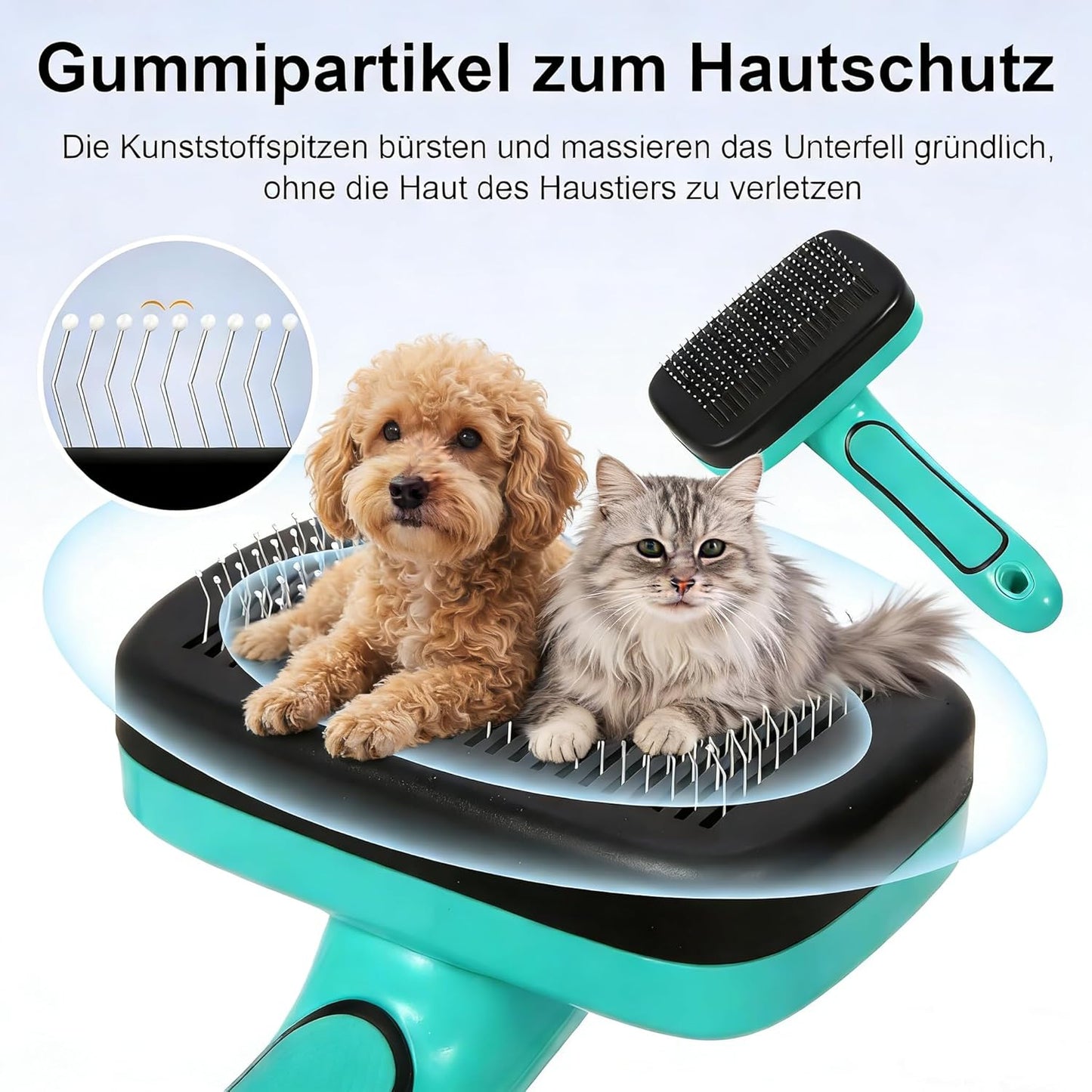 Skiennix Self-Cleaning Slicker Brush Set - Professional Grooming Tools for Dogs & Cats | 5-Piece Kit