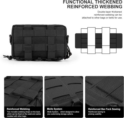 Mardingtop Tactical Molle Utility Pouch - Small EDC Tool Organizer Bag in Durable 600D Cordura