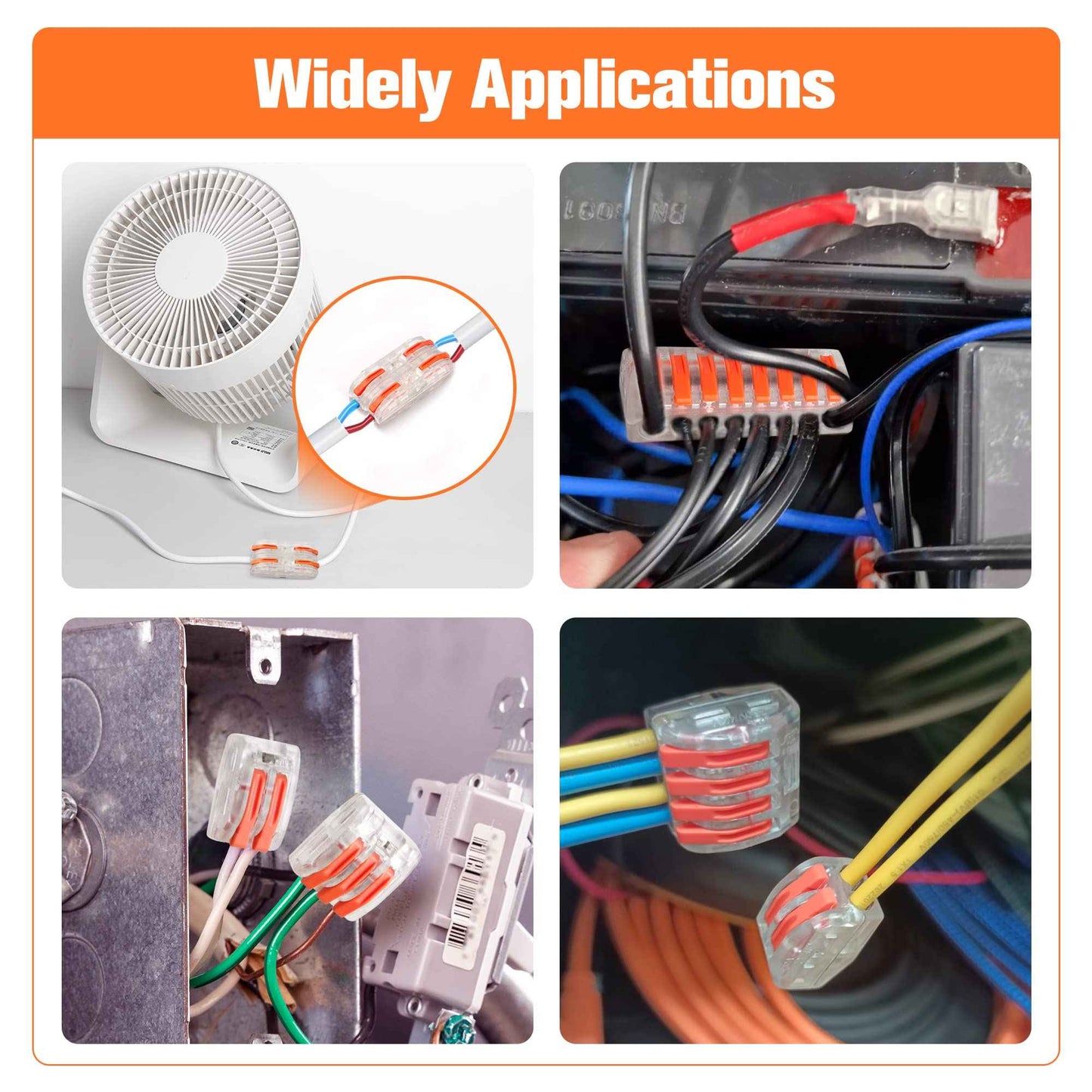 Kuject 120PCS Lever Wire Nuts Connectors Kit with 2/3/5 Conductor Combination, Electrical Lever Wire Connectors Push-in AWG 28-12, Wire Quick Connectors with 2 Circuit Inline Splices