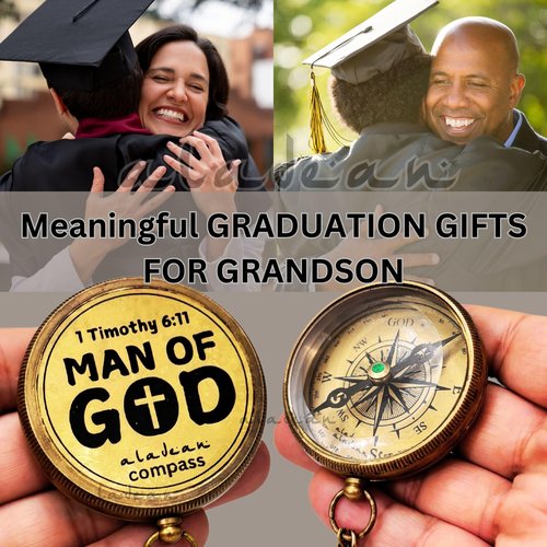 Man of God Engraved Compass - 1 Timothy 6:11 Inspirational Religious Gifts for Men Catholic Christian Gifts Teenage Boys Girls Baptism Communion Graduation Gifts (Man of God)