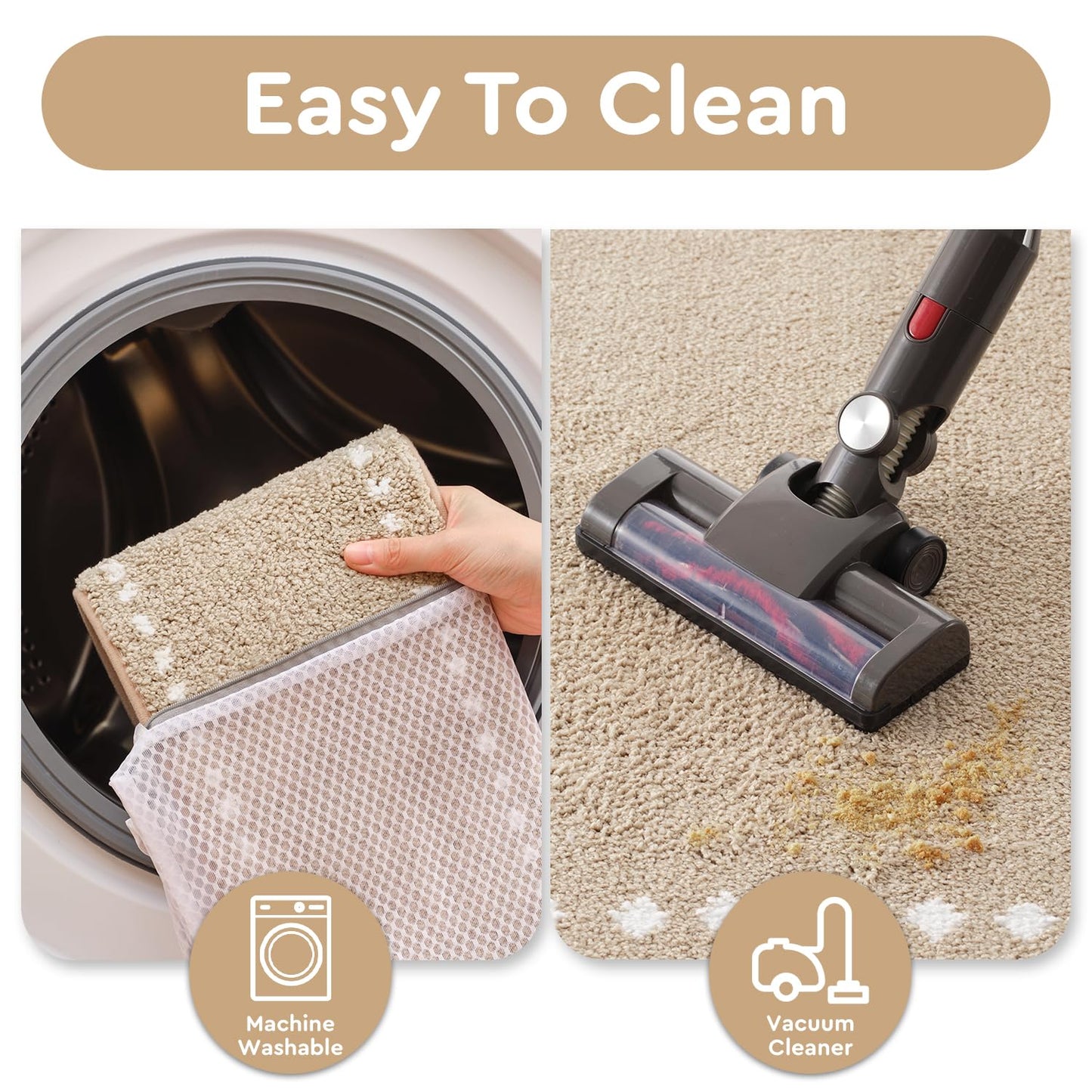 tchdio Stair-Treads Non Slip Indoor, Stair Treads for Wooden Steps 1PC, Soft Carpet Stair Treads, Peel and Stick Stair Treads Reusable Adhesive for Kids and Pets, Washable Stair Runner 8"x30" Beige