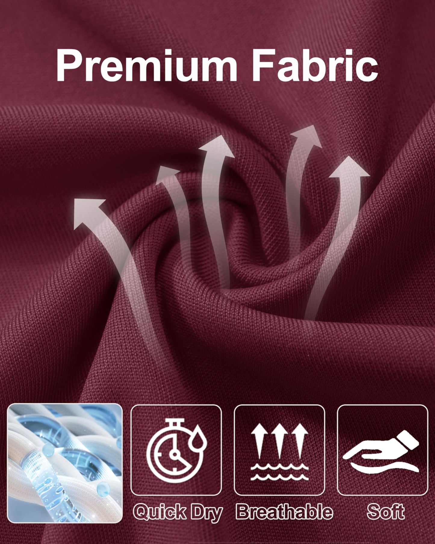 Fishing Shirts for Men Long Sleeve Men Hiking Shirt Quick Dry Rash Guard Thermal Shirts UV Protection Clothing Sun Protection Summer Shirts for Men Wine