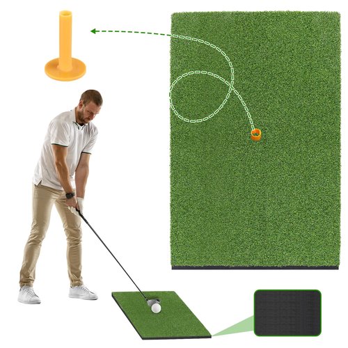 Golf Hitting Mat 24" x 16" Thickened Golf Mats for Chipping and Driving, Golfs Practice Swing Mat Turf Mats for Indoors & Outdoors