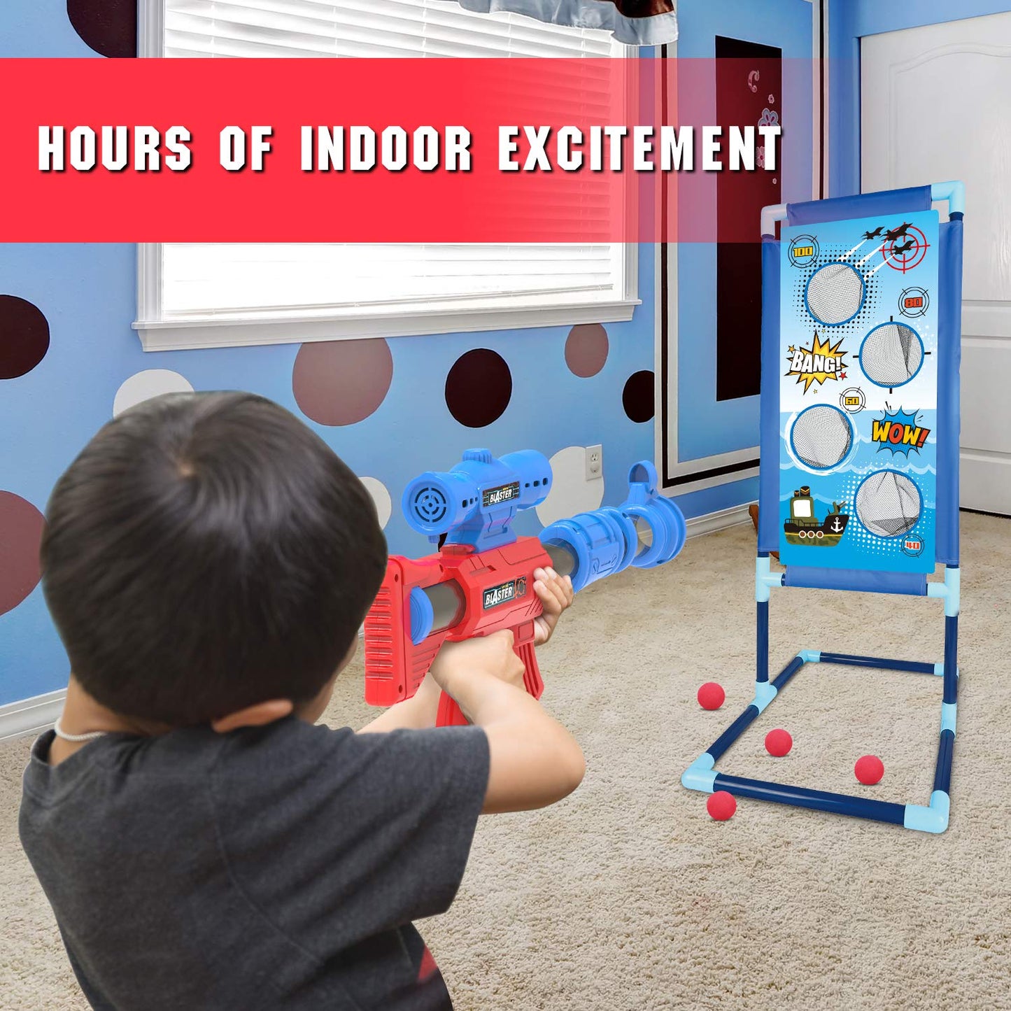 YEEBAY Target Game Set for Age 6, 7, 8,9,10+ Year Old Kids, Boys, Active Play Game with Soft Foam Balls and Scoring Target