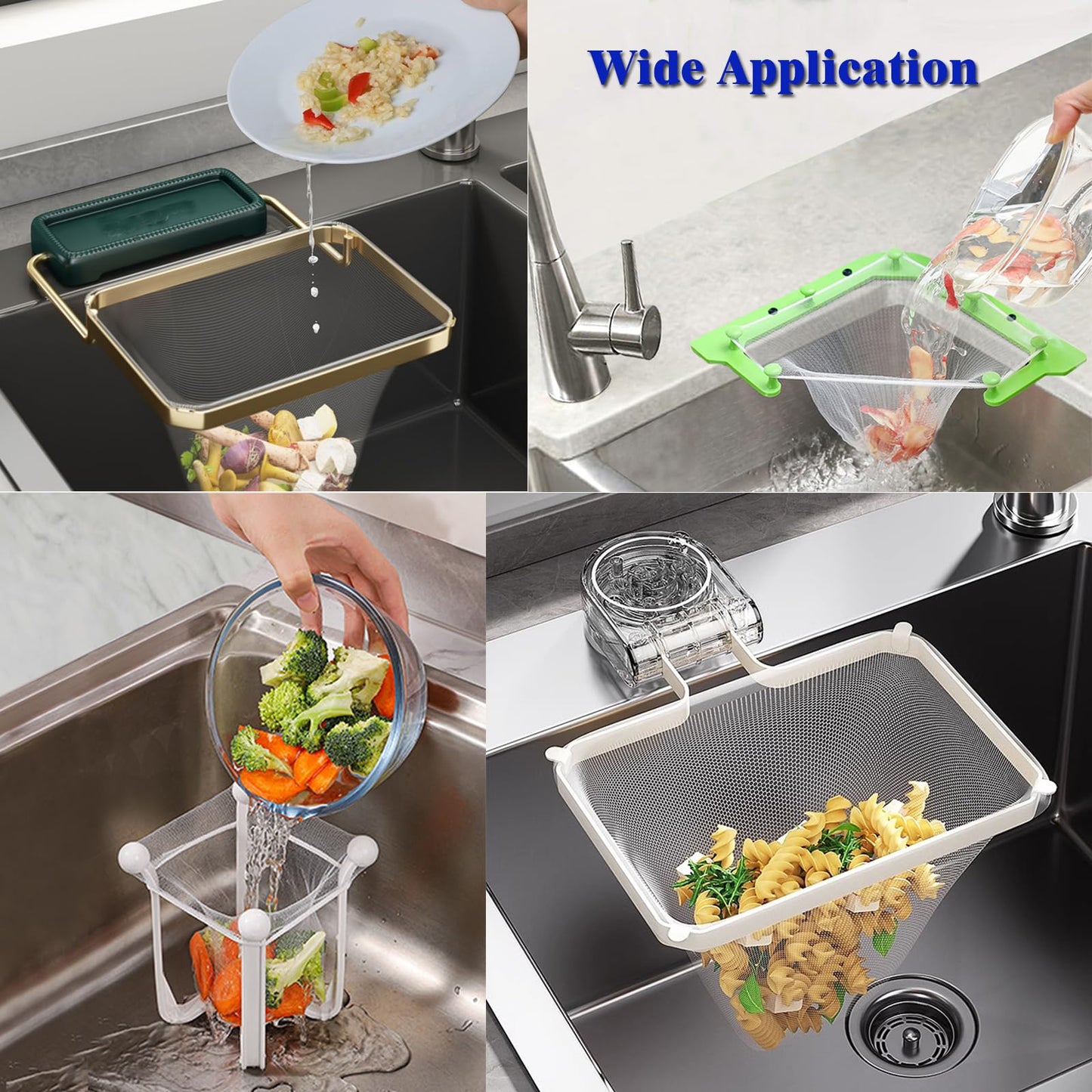 100 Sink Strainer Net Bags for Sink Basket Holder, Mesh Sink Strainer Bags for Kitchen Sink Food Catcher, Sink Trash Catcher Bags for Garbage Leftovers etc.