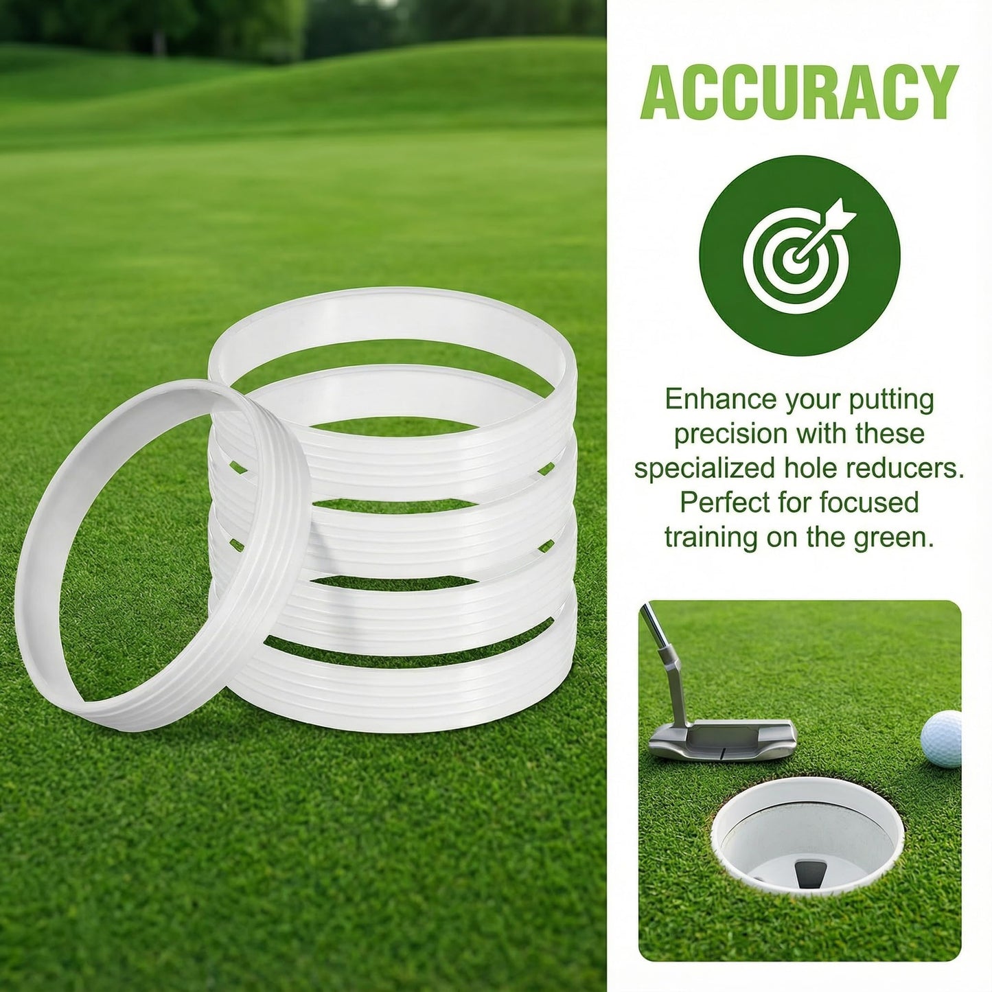 5pcs Golf Green Cup Rings: Portable Golf Putting Green Hole Cup Rings - Golf Training Aid Accessories for Outdoor, Backyards, Golf Course 11 x 11 x 2cm