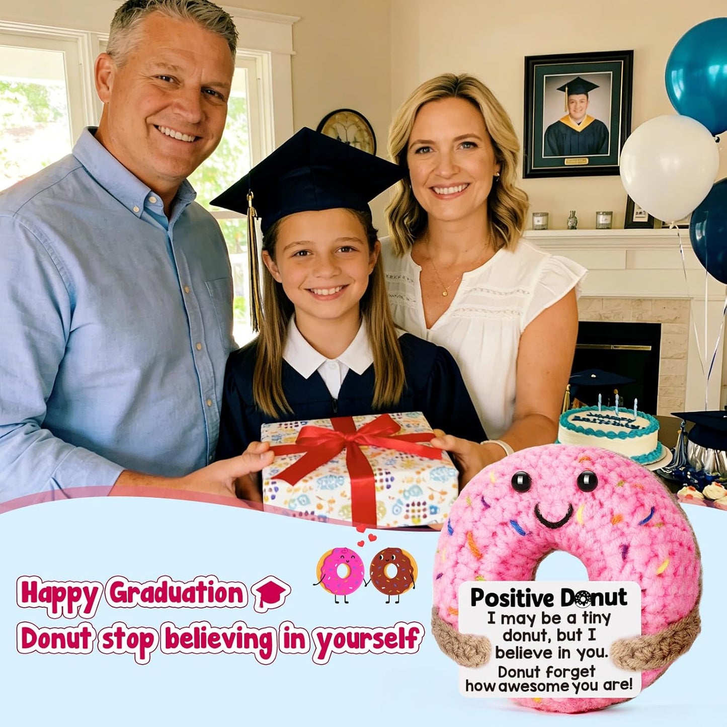 Skiennix Graduation Inspirational Gifts - Motivational Crochet Donut for Women | Perfect College Grad Gift