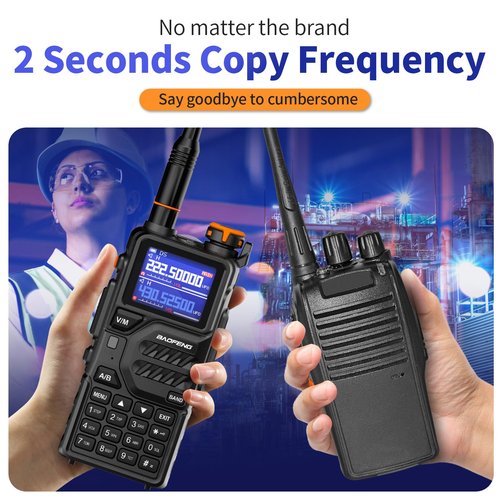 BAOFENG K5PLUS Tri Band Ham Radio Handheld,Walkie Talkies Long Range NOAA Weather Receiver High Power Two Way Radios with One Key Frequency Match,USB C Charger,999CH with Extra 2500mAh Battery 2 Pack