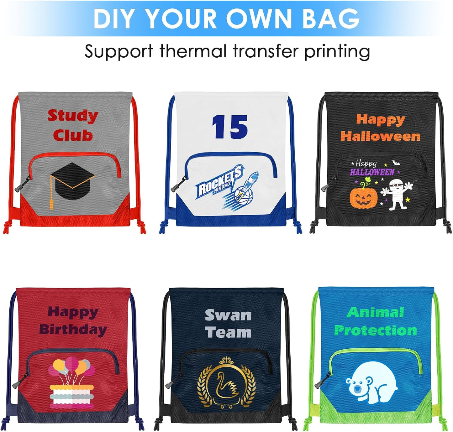 Skiennix Sports Gym Drawstring Backpack - Reusable Cinch Bag for Basketball & Soccer | Durable Design