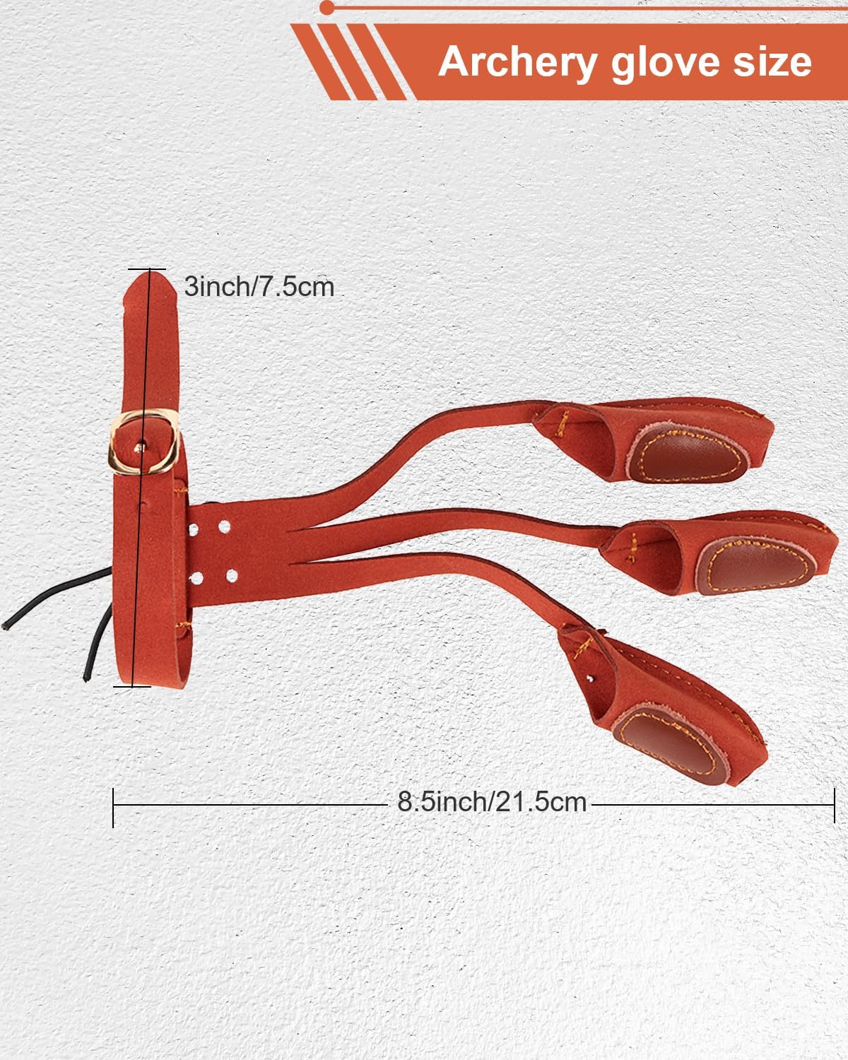 Toparchery Arm Guard & 3 Finger Protective Gloves - Brown for Recurve & Compound Bow Shooting