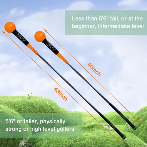 HVY Golf Swing Trainer,Golf Swing Training Aid for Improve Strength Tempo Balance and Flexibility,Golf Warm-Up Stick for Indoor&Outdoor Practice Chipping Hitting Golf Training Aid