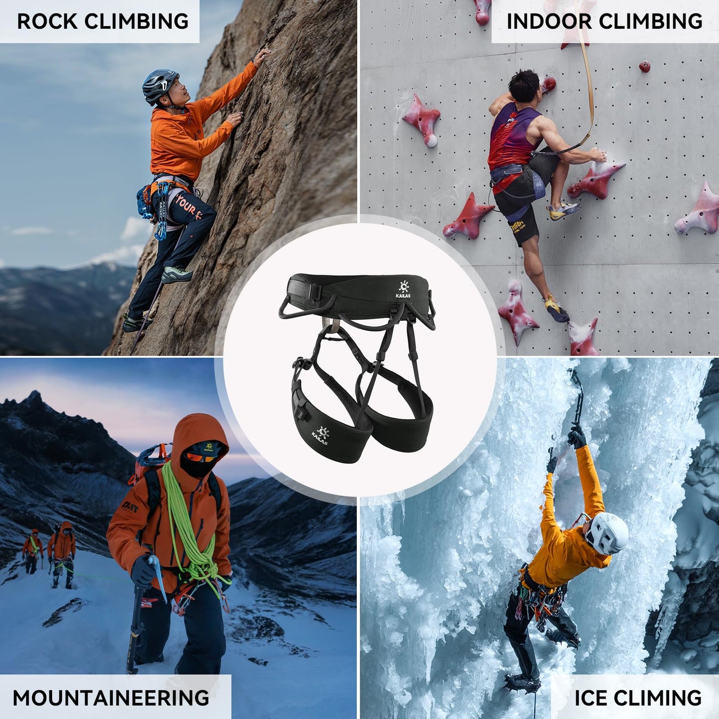 KAILAS B4 Rock Climbing Harness Men Roofing Harness Safety Belt Climbing Gear Adjustable Mountaineering Lightweight